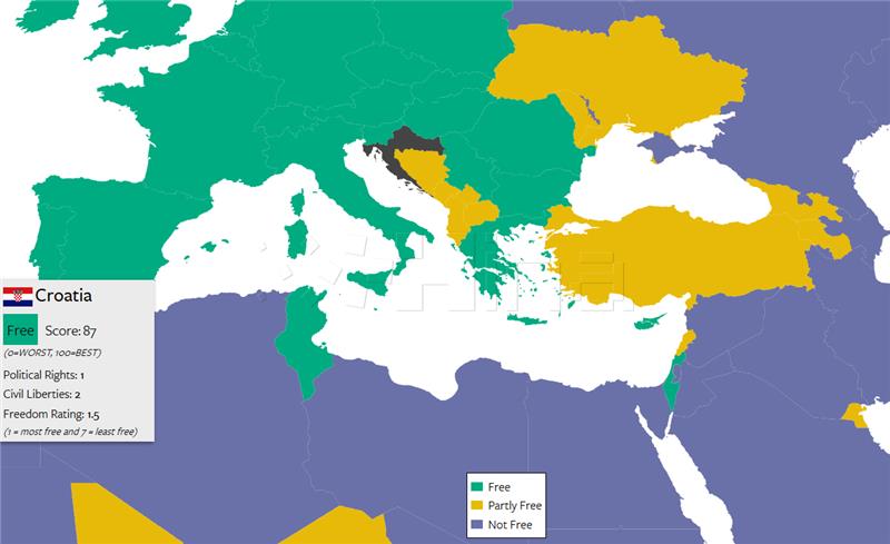 FH: Hrvatska je slobodna, ali trećina svjetskog stanovništva nije 