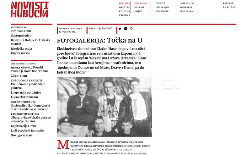 Hasanbegović o fotografiji u "Novostima": Još jedna u nizu podvala