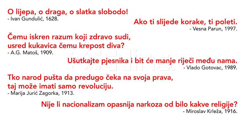 Performans "O lijepa, o draga, o slatka slobodo" Brune Isakovića u subotu na Trgu kralja Tomislava