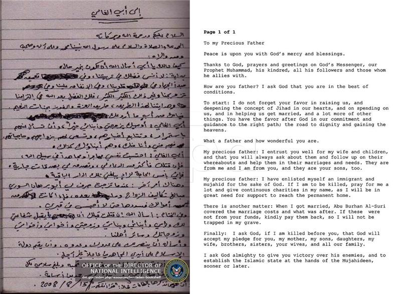 USA OSMA BIN LADEN LETTERS