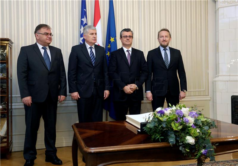 Croatian PM receives Bosnian Presidency members