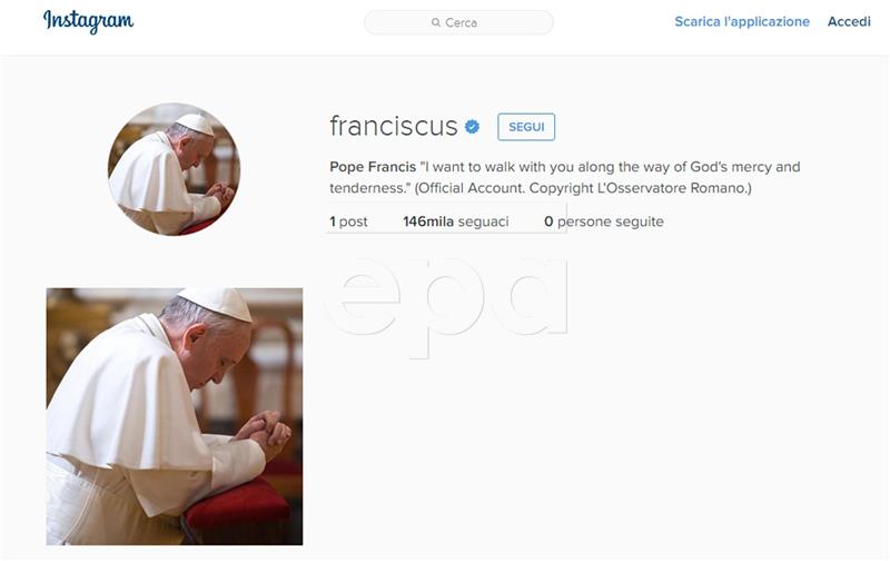 VATICAN POPE INSTAGRAM