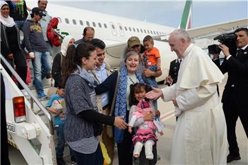 ITALY GREECE POPE LESVOS