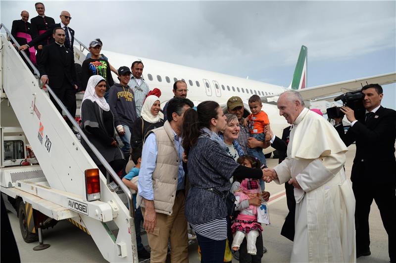 ITALY GREECE POPE LESVOS