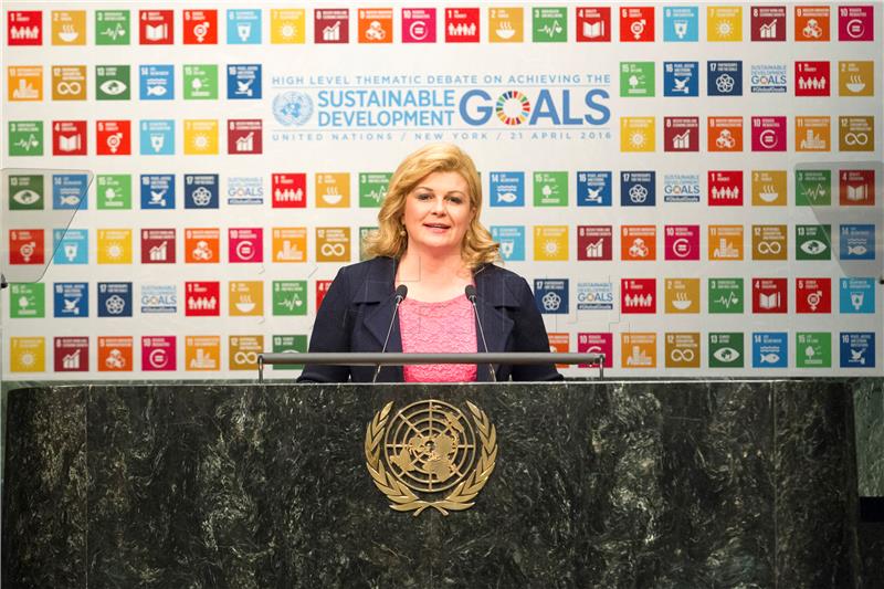 President Grabar-Kitarovic supports UN 2030 development agenda 