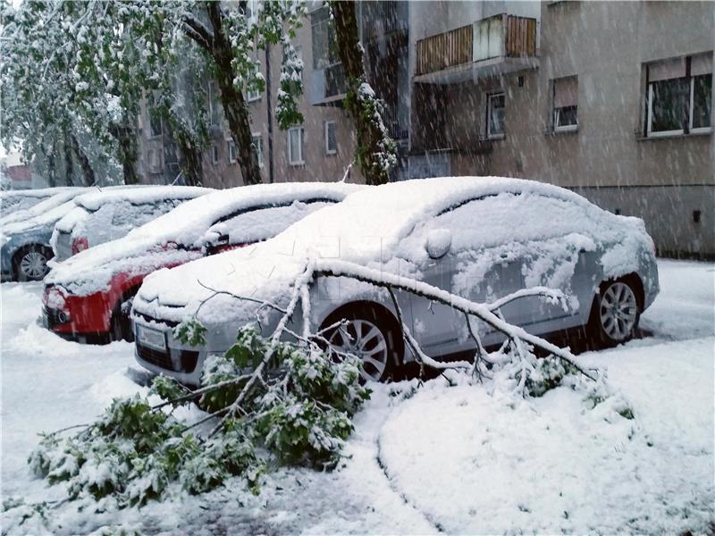 Slovenija: Zbog obilnog snijega teškoće u prometu, desetak tisuća ljudi bez struje