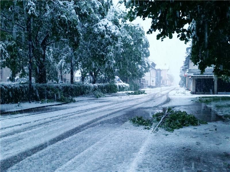 Slovenija: Zbog obilnog snijega teškoće u prometu, desetak tisuća ljudi bez struje