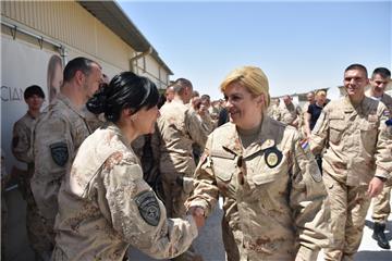 President Grabar-Kitarovic visits Croatian troops in Afghanistan