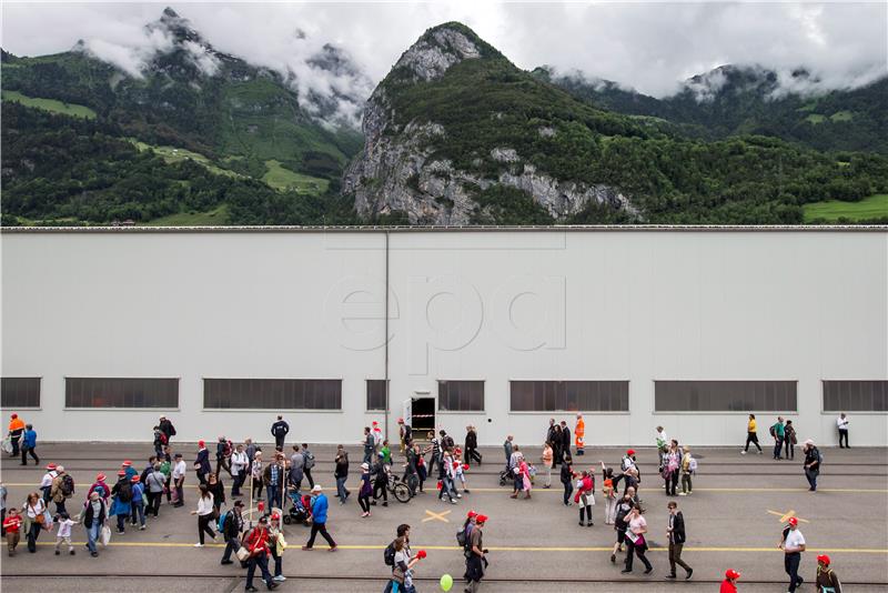 SWITZERLAND GOTTHARD 2016 TUNNEL PUBLIC DAY