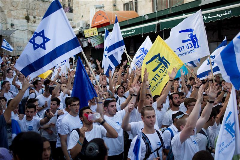 ISRAEL JERUSALEM DAY FLAG MARCH