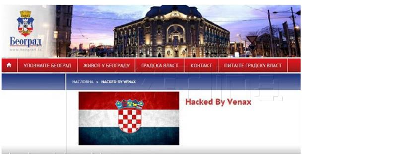 Hakirana službena web-stranica Grada Beograda, postavljena zastava Hrvatske - priopćenje