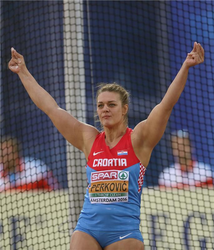 Croatia's Perkovic, reigning European champion, defends her title in discus throw