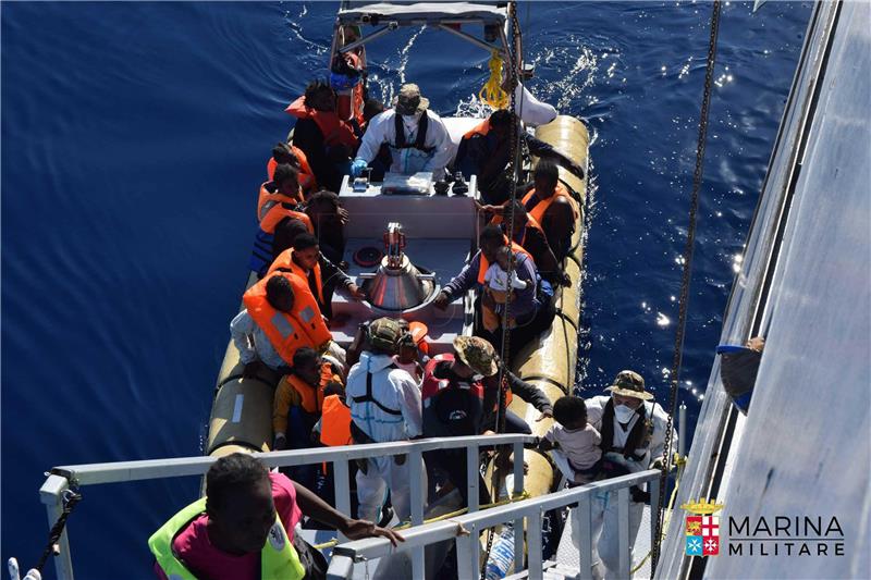 AT SEA MIGRATION REFUGEES RESCUED