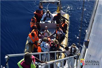 AT SEA MIGRATION REFUGEES RESCUED