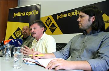 Konferencija za medije koalicije "Jedina opcija" i socijalnih partnera