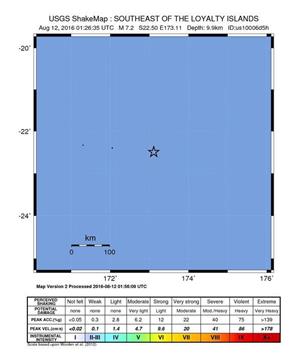 AT SEA SOUTH PACIFIC EARTHQUAKE