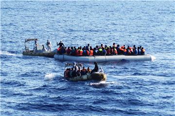 AT SEA MIGRATION REFUGEES RESCUED