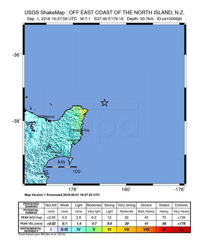 NEW ZEALAND GISBORNE EARTHQUAKE