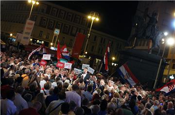 Završni skup Narodne koalicije na Trgu bana Jelačića