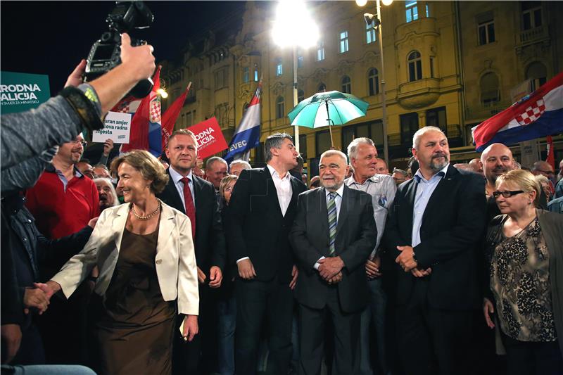 Završni skup Narodne koalicije na Trgu bana Jelačića