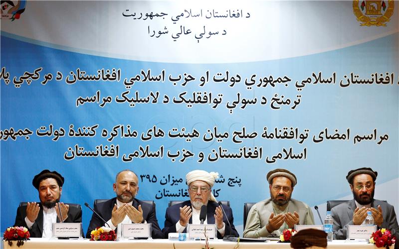 AFGHANISTAN HIZB E ISLAMI PEACE AGREEMENT