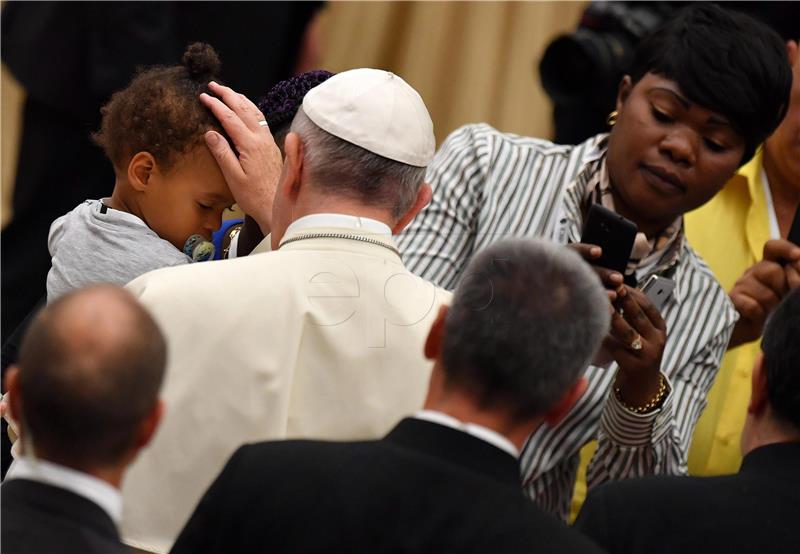 VATICAN POPE AUDIENCE WITH FAMILY OF NICE TERROR ATTACK VICTIMS