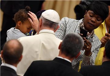 VATICAN POPE AUDIENCE WITH FAMILY OF NICE TERROR ATTACK VICTIMS