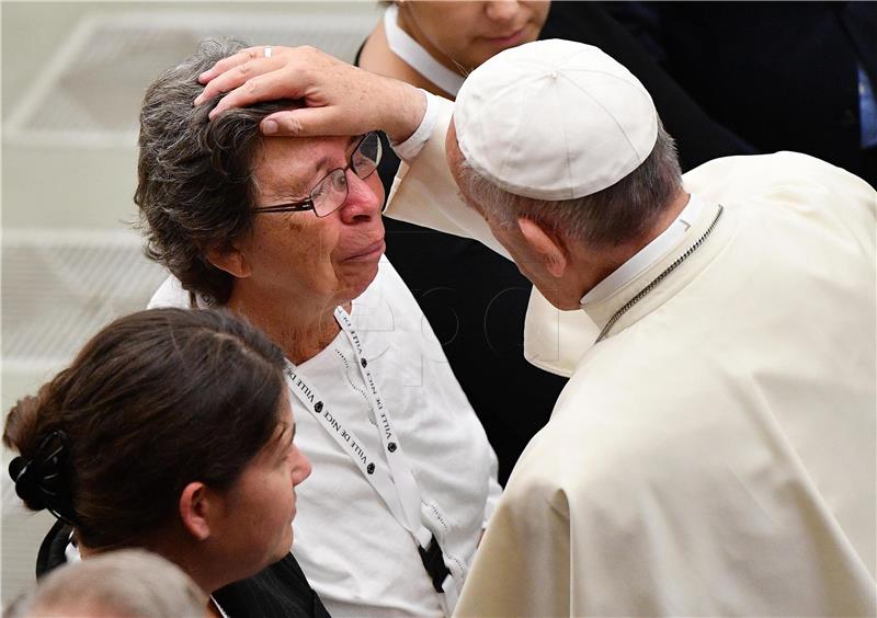 VATICAN POPE AUDIENCE WITH FAMILY OF NICE TERROR ATTACK VICTIMS