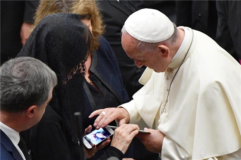 VATICAN POPE AUDIENCE WITH FAMILY OF NICE TERROR ATTACK VICTIMS