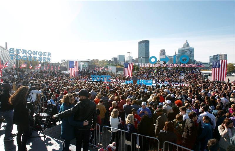 USA ELECTIONS OBAMA HILLARY CAMPAIGN RALLY