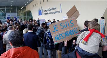 BELGIUM EU HUNGARY PROTEST FOR NEPSZABADSAG NEWSPAPER