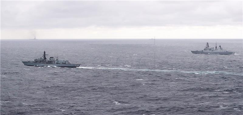 AT SEA BRITAIN  RUSSIAN NAVY CARRIER TASK FORCE