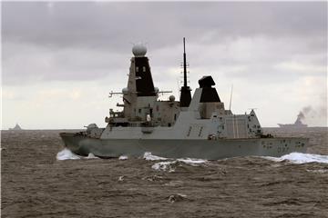 AT SEA BRITAIN  RUSSIAN NAVY CARRIER TASK FORCE