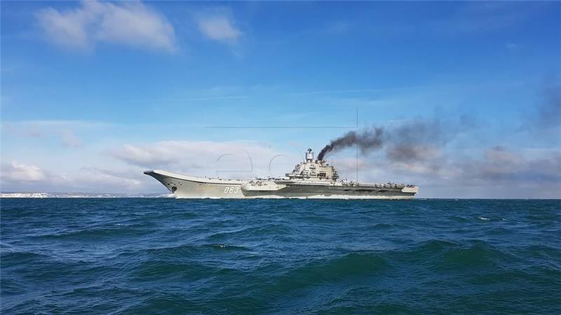 AT SEA ENGLISH CHANNEL RUSSIAN NAVY CARRIER TASK FORCE