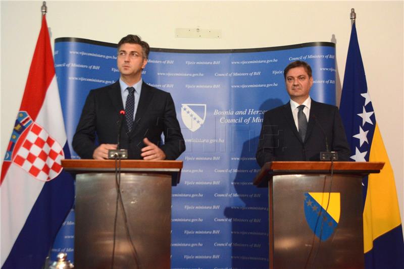 Plenković: Hrvatska će jačati suradnju s BiH a želi biti potpora i ostalim državama regije na europskom putu