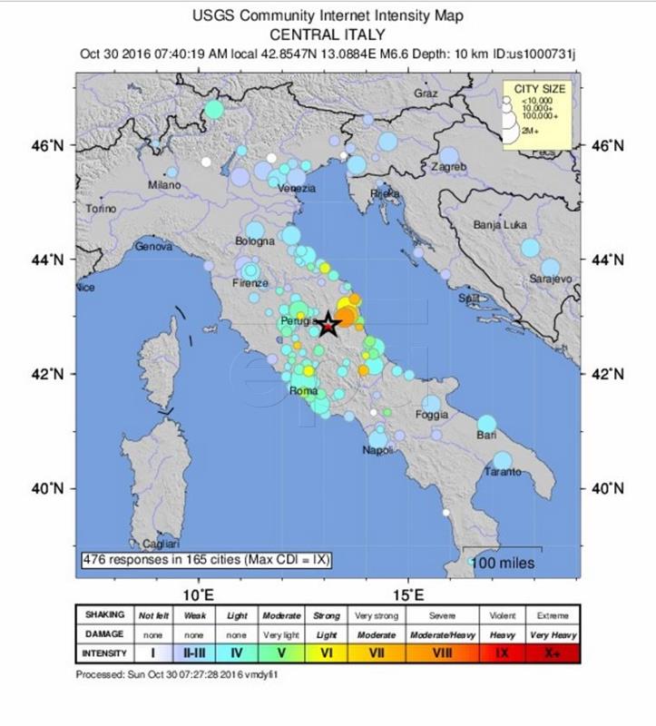 Potres u Italiji srušio brojne zgrade