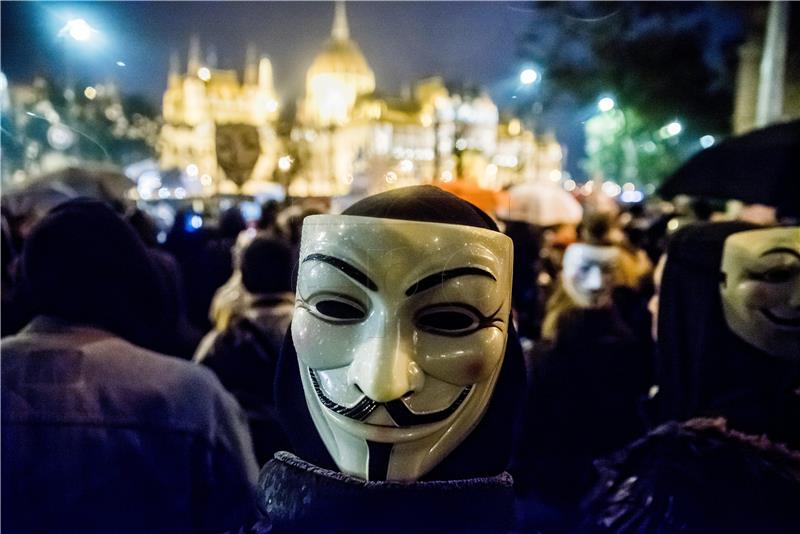 HUNGARY PROTEST ANONYMOUS