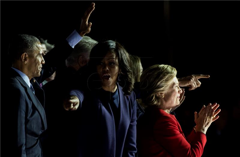 USA ELECTIONS PHILADELPHIA CLINTON OBAMA RALLY