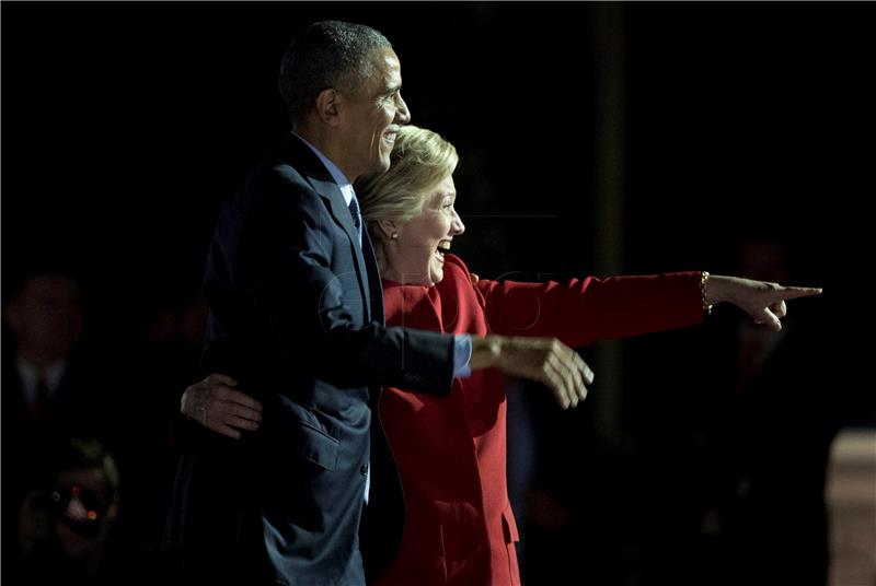 USA ELECTIONS PHILADELPHIA CLINTON OBAMA RALLY