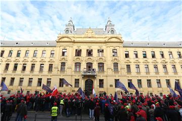 Prosvjed protiv načina kolektivnoga pregovaranja u HŽ Infrastrukturi d.o.o