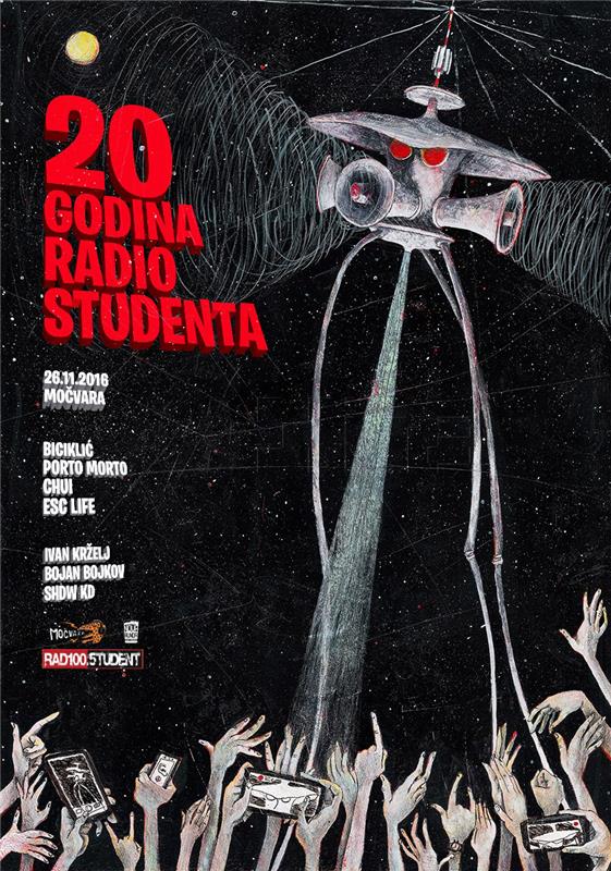 Radio Student velikim koncertom u Močvari slavi 20. rođendan 