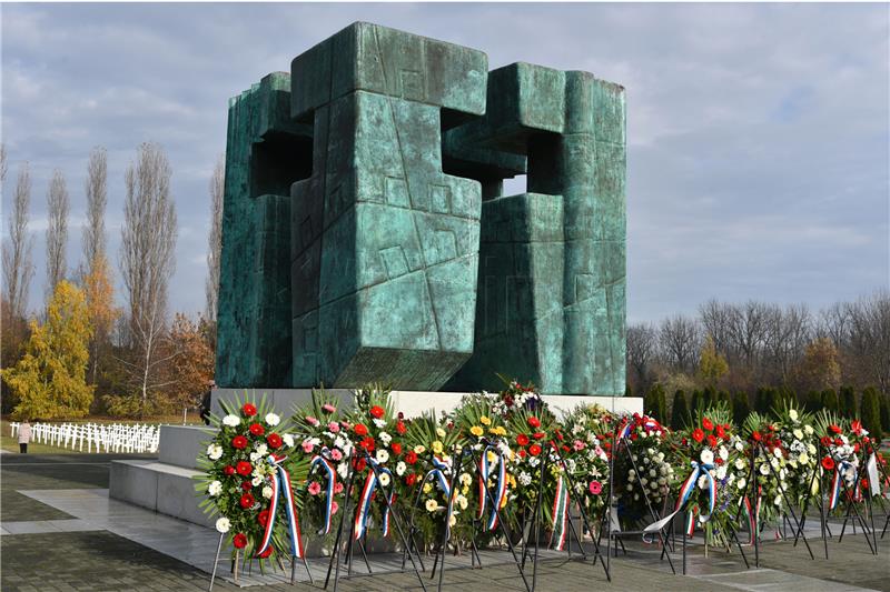 Wreaths laid at Homeland War Memorial Cemetery in Vukovar