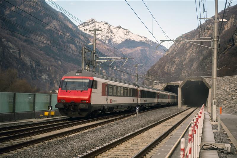 SWITZERLAND GOTTHARD TUNNEL FIRST PASSENGER TRAINS