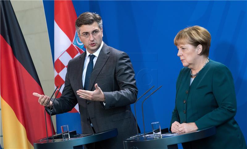 Plenkovic-Merkel: Mutual relations excellent, stronger support for region's EU path