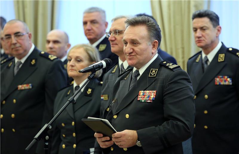 Predsjednica održala svečani prijem u prigodi umirovljenja generala i brigadira Oružanih snaga RH