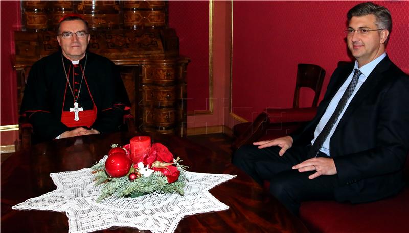 Cardinal Bozanic and PM Plenkovic meet in Archbishop's Palace