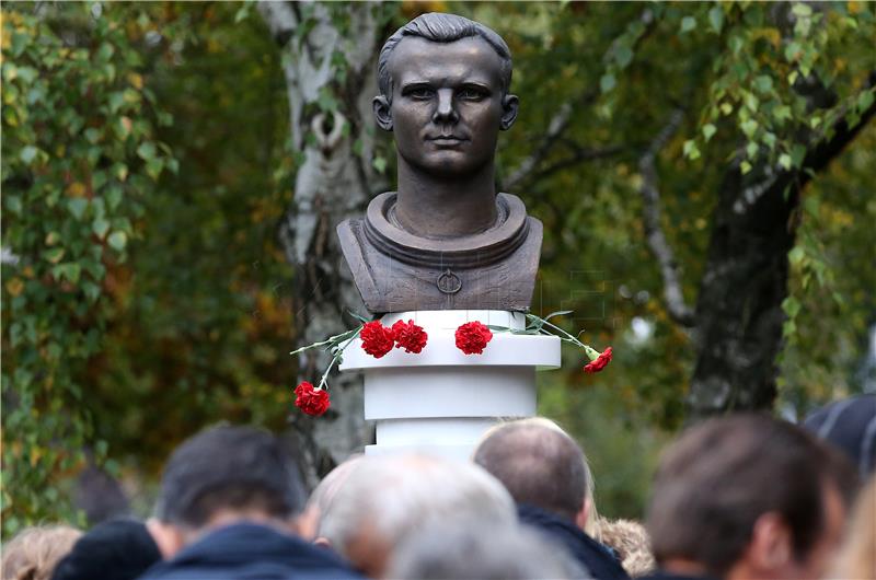 Monument to Russian cosmonaut Yuri Gagarin in Zagreb vandalised