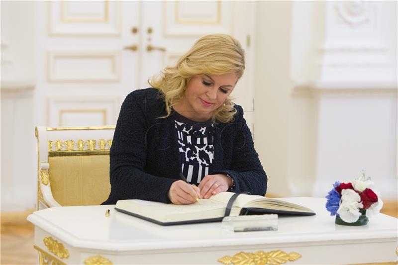 Croatian president says her visit to US was official