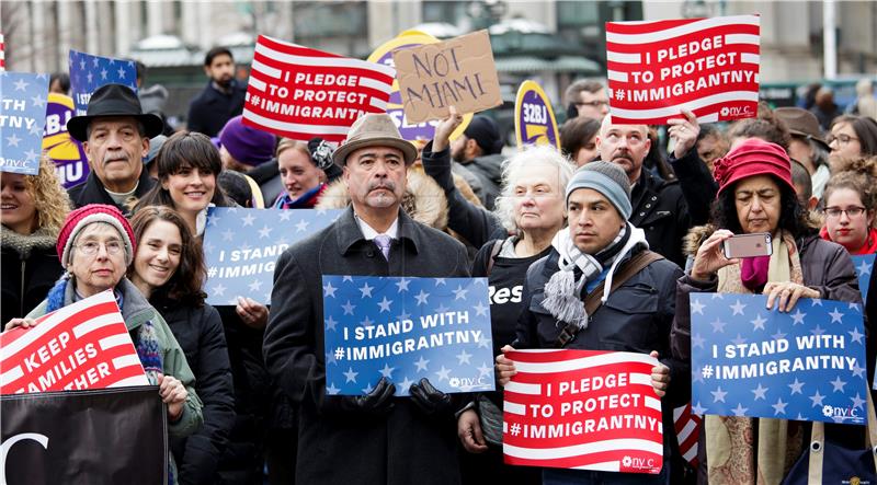 USA NEW YORK MUSLIM AND IMMIGRANT RALLY