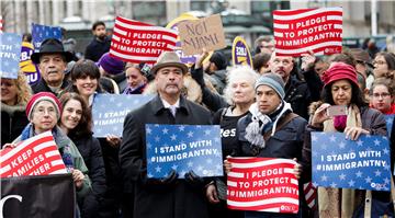 USA NEW YORK MUSLIM AND IMMIGRANT RALLY